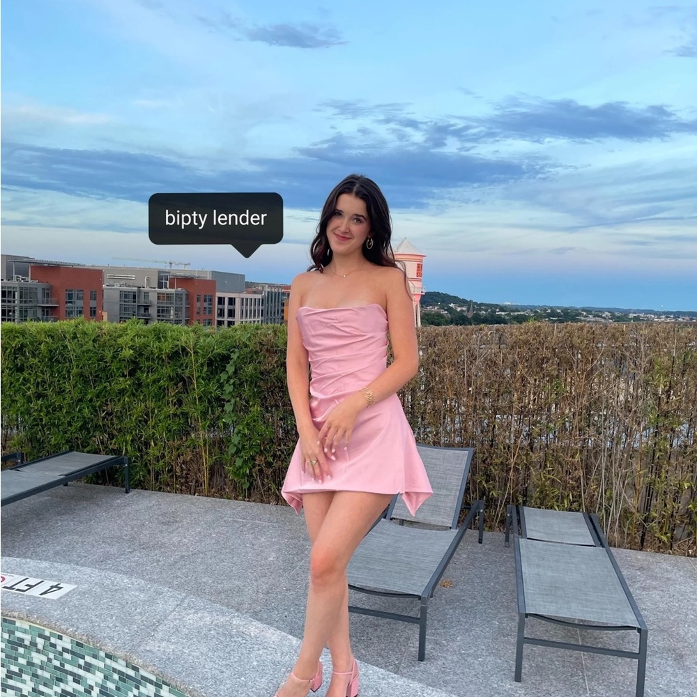 HOUSE OF CB 'Jasmine' Rose Pink Draped Strapless Corset Dress NWOT - Picture 7 of 17